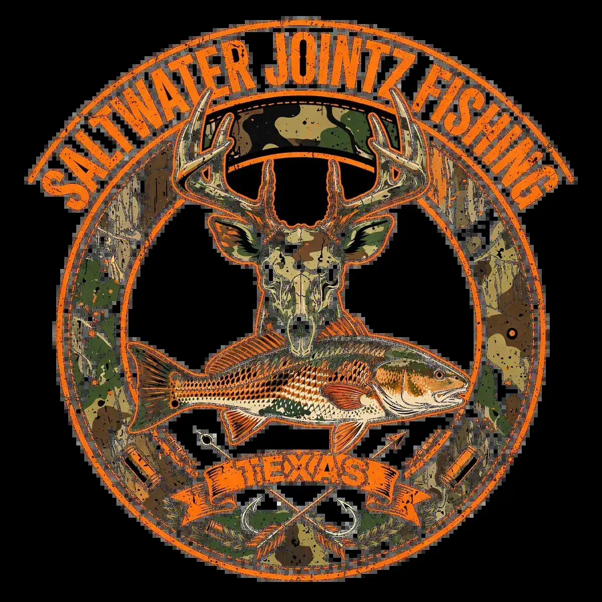 Saltwater Jointz redfish badge logo